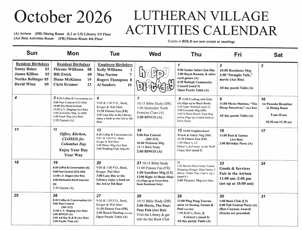 September Calendar